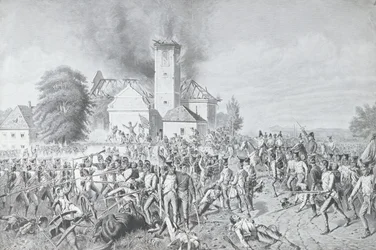 Die Schlacht von Waterloo, graviert von Richard Bong